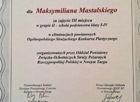 Ogólnopolski Strażacki Konkurs Plastyczny ZIEMIA, WODA, POWIETRZE – STRAŻACY NA STRAŻY OCHRONY ŚRODOWISKA. MAMY LAUREATA!